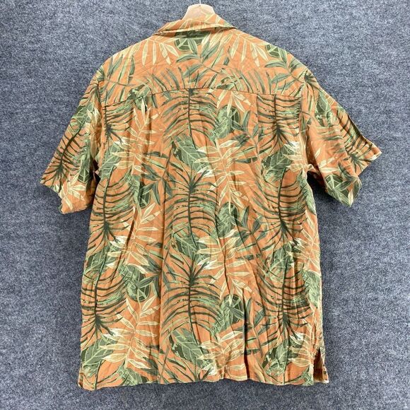 5/$45 Calypso Joe Shirt Men XL Orange Floral Button Up Short Sleeve Cotton - Picture 2 of 8
